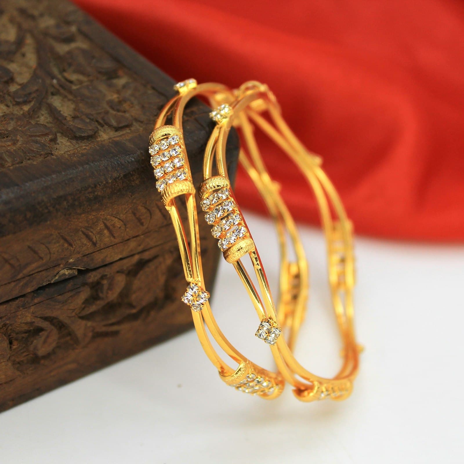 Gold bangles detail